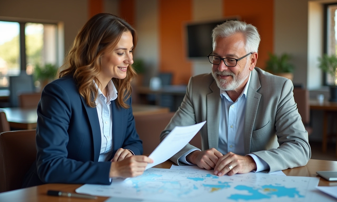 El Paso maquiladora supply chain business owner reviewing SBA International Trade Loan application at modern office