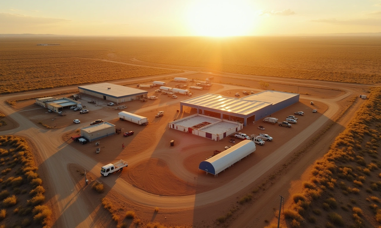 Fabens Texas agricultural and commercial supply corridor aerial view