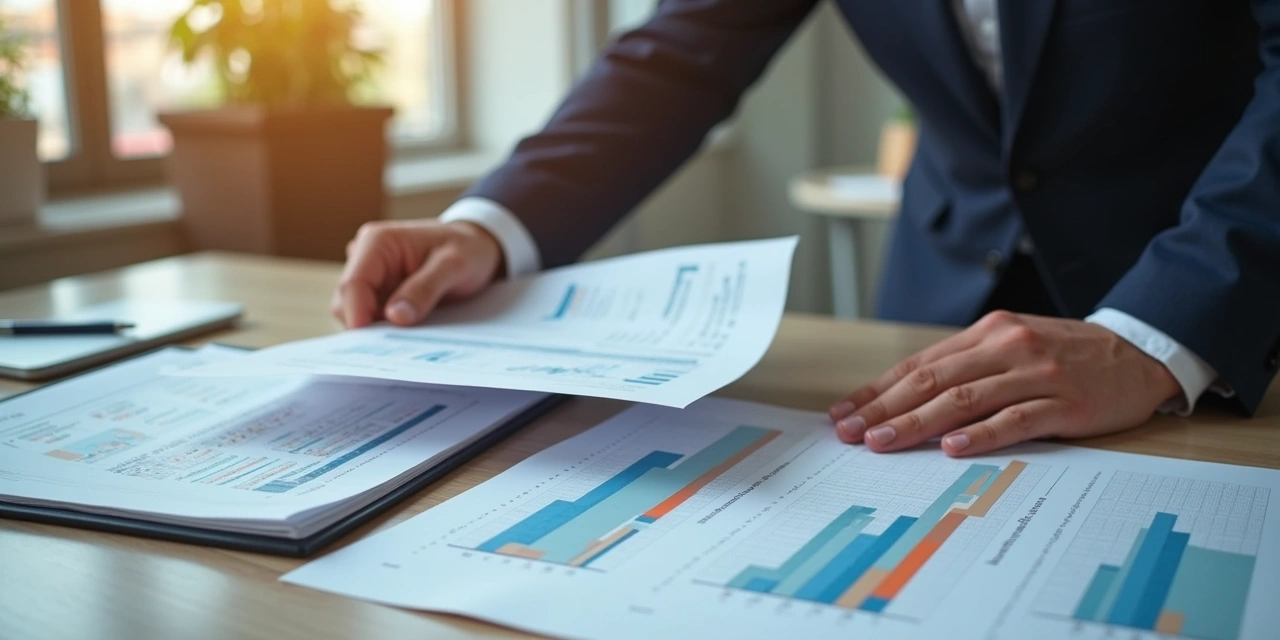 Business owner comparing invoice factoring and revenue based financing documents in El Paso office